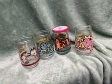 4 Vintage Welsh Jelly Pokemon Jar Glasses picture