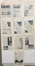Lot 10 Original Hamilton Watch Print Ads 1918-1934 Railroad Accuracy Watches picture