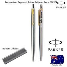 Personalised Engraved Parker Jotter Stainless Steel Gold Trim Gift Box NEW picture