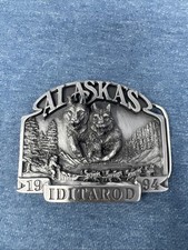 Official Iditarod Collector Belt Buckle 1994 Dog Sled Mushing Alaska Vintage picture