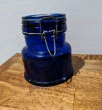 Abagail's Useful One Pint Cobalt Blue Glass Jar Made in Italy 1902 picture