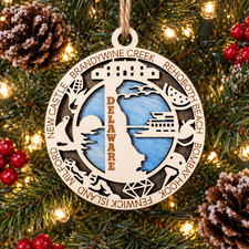 Handmade Delaware Christmas Ornament 4.5