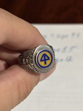 Vintage Kinney Co Sterling 44th Infantry Division Ring WWII Era Military picture