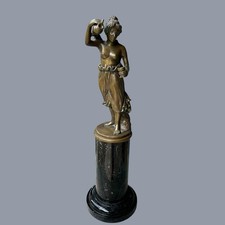 VTG Maitland Smith Classical Parlor Lady Bronze Sculpture 27 Inch Marble Base picture