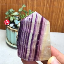 172g Natural candy Fluorite Polish/Rough wand Crystal free standing 75mm A1301 picture