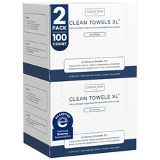 Clean Skin Club Clean Towels XL®, 100% USDA Biobased Face Towel, Disposable Face picture
