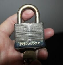 VINTAGE MASTER LOCK PADLOCK MADE IN MILWAUKEE WI USA WITH 2 KEYS WORKS #21 picture