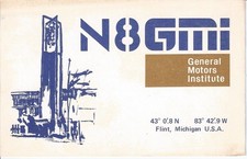 Vintage N8GMI General Motors Flint Michigan 1975 Amateur Radio QSL Card picture