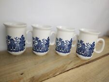 Churchill Blue Willow Coffee Mug Tea Cup Made in England Japanese Lot Of 4 picture