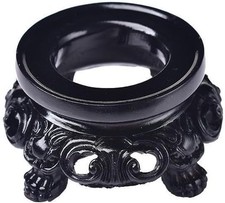 Black Wooden Display Stand for Crystal Sphere Quartz Ball Holder Hollow Wood Sta picture
