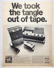 1968 Norelco Cassette Portable Players MCM Retro Original Print Ad Life Magazine picture