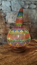 HANDMADE HANDPAINTED Gourd Lamp Turkish Moroccan Boho Gourd Lamp Decor Bohemian picture