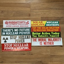 Lot of 8 Vintage 1970-1980s Anti-Nuclear Bumper Stickers picture