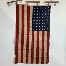 Vintage 48 Star American Flag 3x5 Stantest Dettra Sewn Stripes USA WWII Era 40s picture