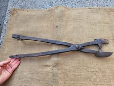 SCARCE HUGE ANTIQUE WOODEN PIPE  HUB REAMER HAND FORGED AUGER DRILL picture