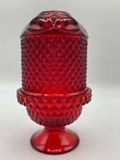 Viking Glass #6700 Ruby Red Diamond Point Glimmer Fairy Light 7