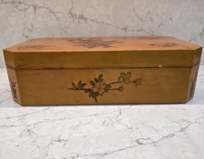 VTG 1973 Daniele S. Du Bois Signed Wooden Trinket Box Hummingbird Floral 12