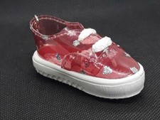 Vtg  Red Translucent Tennis Shoe Keychain Plastic ~ Ships FREE picture