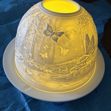 What A Pretty Woodland & Butterfly Design 3 Piece Ceramic Candle Holder picture