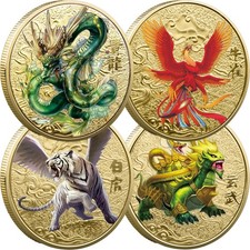 Mythical Beasts Coin Chinese Coins Collectable Commemorative Zodiac Lucky picture