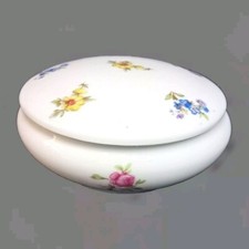Rochard Limoges France Round Porcelain Floral Trinket Box Vanity Powder Jar picture