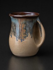 Neher Clay in Motion Cobalt Canyon Right Handwarmer Mug Signed 2021 picture