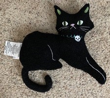 Target Hyde & Eek Black Cat Figural Pillow from 2025 - Adorable w/Skull Collar picture