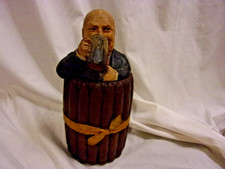 Antique Johann Maresch Tobacco Jar Cigar Humidor Man Drinking Beer Bohemia 9” picture