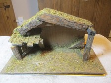 Vintage Rustic Wooden Nativity Scene Stable 13X7X6 picture