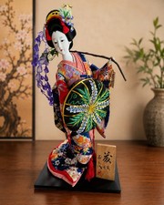 Beautiful Vintage Japanese Oyama Ningyo “Fuji Musume” (Wisteria Maiden) Display picture