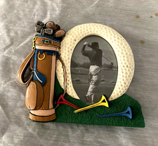 Fetco Golf Themed Oval Frame w/Tees and Golf Clubs Holds 5