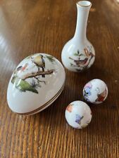 Herend Hungary porcelain miniatures, 4 Pieces, vase, eggs, lidded dish picture