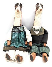Pair of Llama Dolls by Judy Wachlin, Vintage 1980's Handmade 19