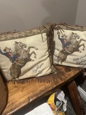 Vintage Set Of 2 Roy Roger’s Trigger Ltd Edition Pillows W Fringe And Numbered picture