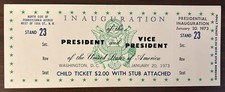 1973 Richard Nixon President & Vice-President Inauguration Unused Child Ticket picture