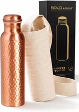 Premium 32oz Pure Copper Hammered Water Bottle for Drinking - Ayurvedic Health B picture