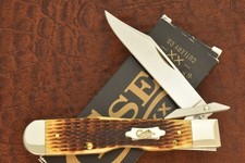 CASE XX USA ANTIQUE ROGERS CORN COB BONE CHEETAH LOCKBACK KNIFE 6111 1/2 (36854) picture