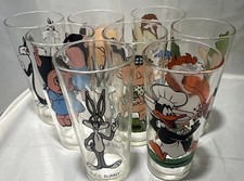 Pepsi Collector Series Looney Tunes Character Drinking Glasses Clear/Multicolor picture