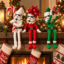 Christmas Stormtrooper Style Elf Doll Holiday Shelf Sitter Plush Decoration picture