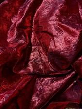Victorian Gothic Steampunk Medieval Jacquard Fabric 8.5 Yd Metallic Red Carnival picture