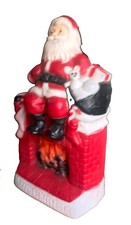 Vintage DAPOL INDUSTRIES Blow Mold Santa Fireplace Mantle Great condition Light picture