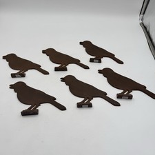 Lot 6 Two’s Company Brown Metal Bird Silhouettes Decor READ Wear India picture