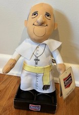 Pope Francis Plush Doll Stuffed Figure White Robe with Cross Necklace picture