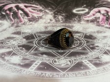 Professional Magical Talisman Black Stone Ring Witch Attract Wealth, Love, Money picture