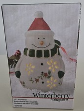 Pfaltzgraff Winterberry Snowman LED Light in Box WORKS picture