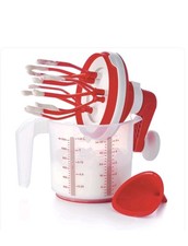 Tupperware Whip N Mix Chef Mixer Batter Bowl 5 Cups Chili RED *FLUFFY ICING* picture