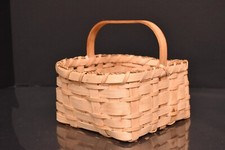 ATQ Signed Splint Weave Gathering Storage Basket Penobscot Native American VTG picture