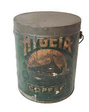 Antique 1920's Tin Advertising HYGEIA Coffee Merchants Baltimore MD Bail Bucket picture