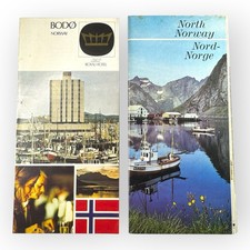 Vintage Norway Travel Brochures Lot of 2 1977 North Norway Map Bodo SAS Hotel picture