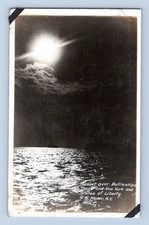 RPPC 1918. SUNSET OVER BATTLESHIPS TEXAS & NEW YORK. POSTCARD A1 picture